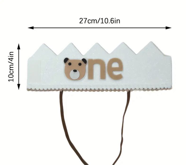 Декор для першого дня народження, корона з написом One