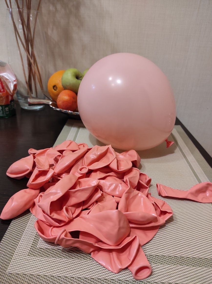 Кулька надувна 1 ,шарики персиковые, цифра,единичка,один