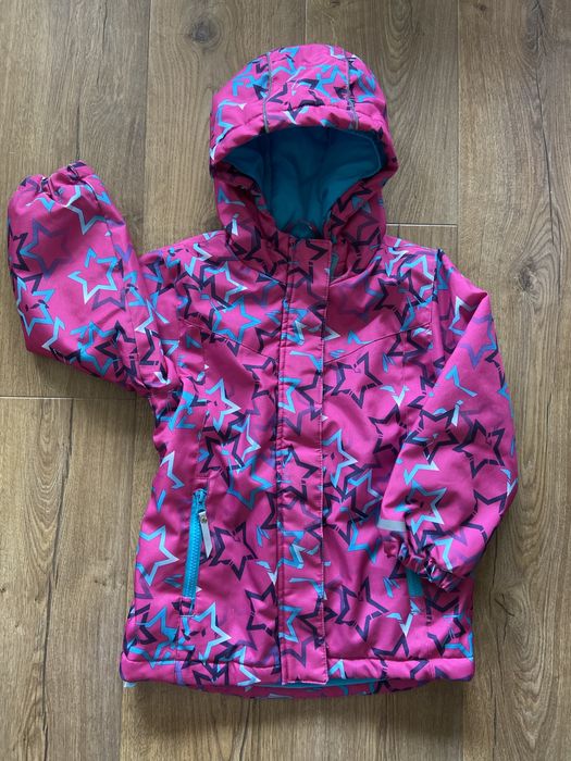 Zimowa ciepła kurtka różowa w gwiazdy Sinsay 116