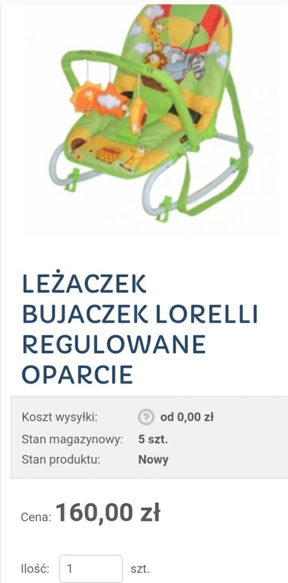 Leżaczek bujaczek Lorelli