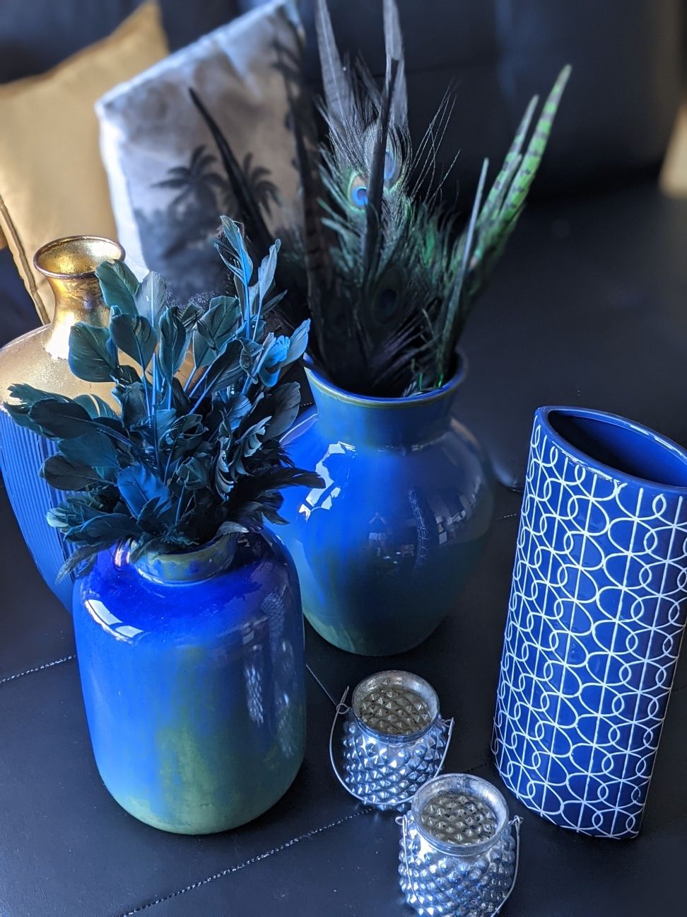 Decoração em azul "Querido Mudei a Casa" - jarrão, jarra, prato, etc