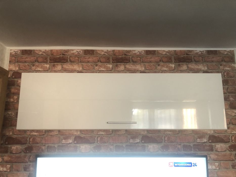 Zestaw mebli do salonu, złoty dąb biały połysk
