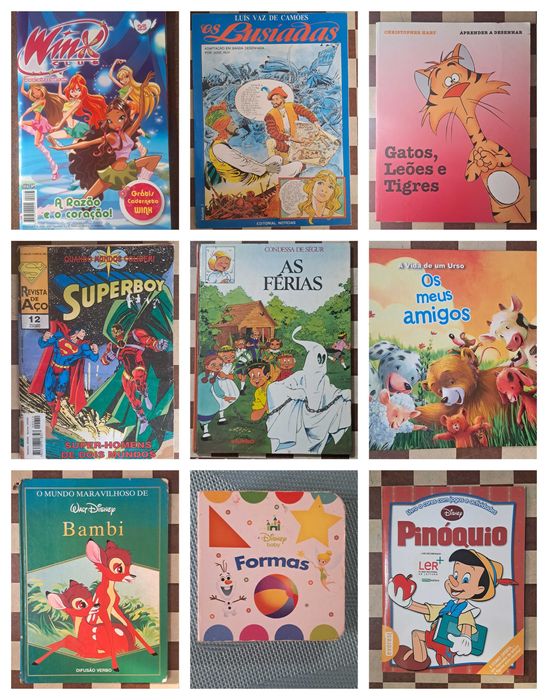 Conjunto lote 82 livros infantis juvenis criança