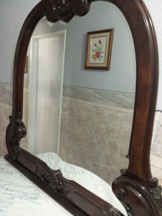 móvel  madeira cerejeira entrada com espelho