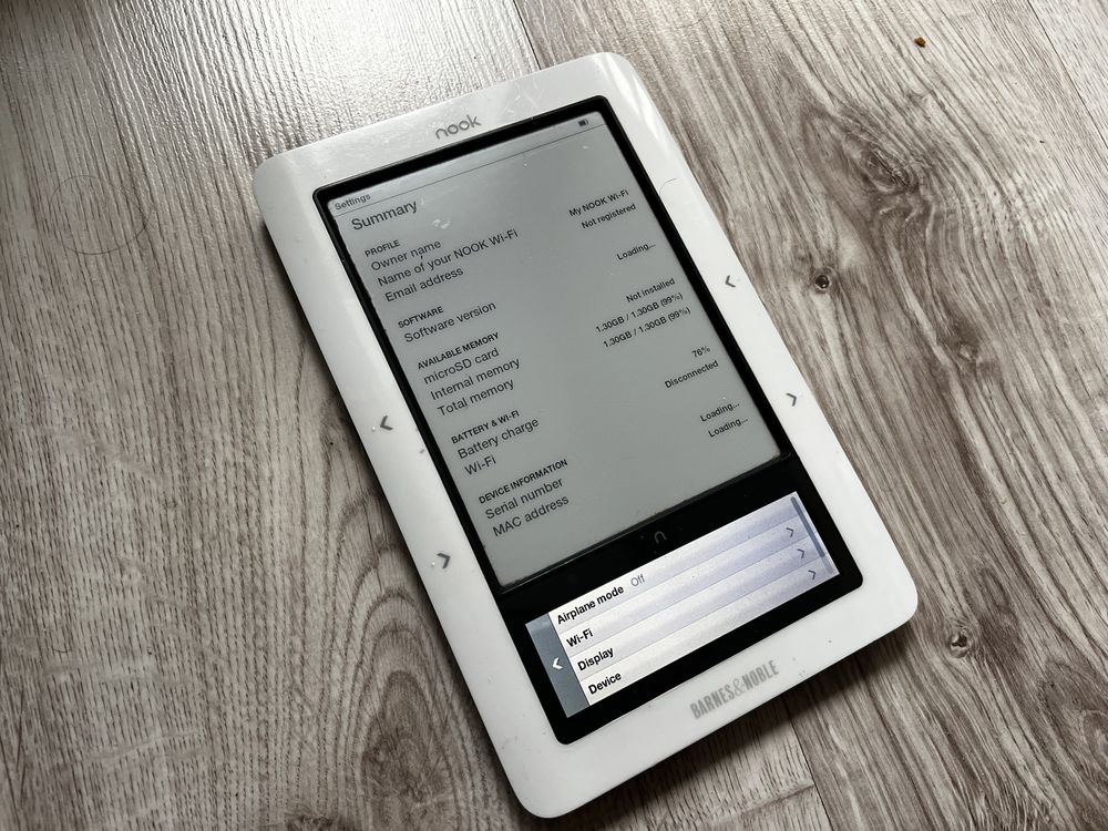 Электронная книга планшет nook