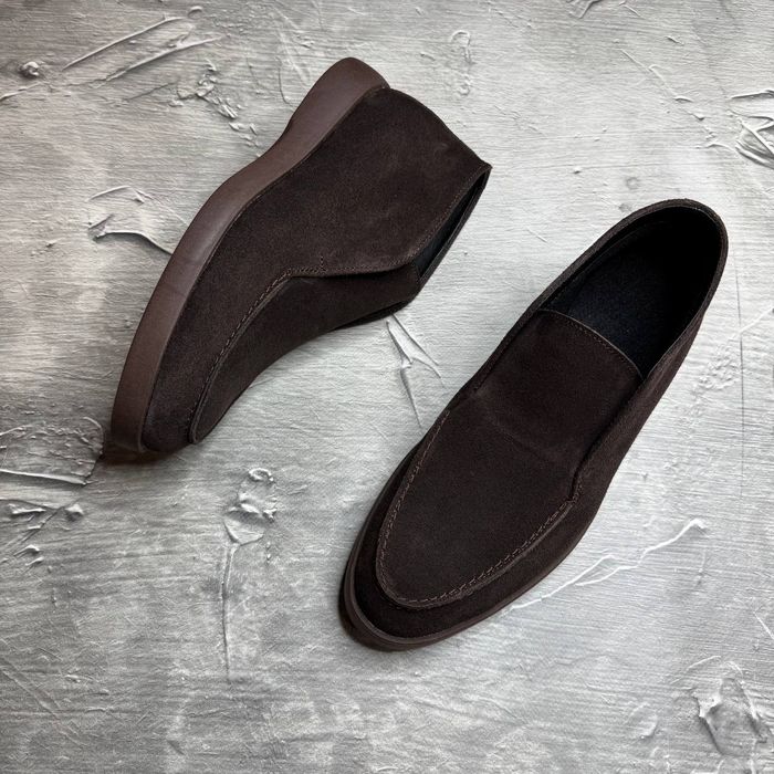 Ботинки Зимние ЛОФЕРЫ Замшевые мужские LORO PIANA Nix! ЗАМША+ БАЙКА!