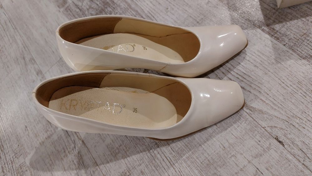 Buty szpilki, na słupku, eleganckie ślub białe / ecru r35