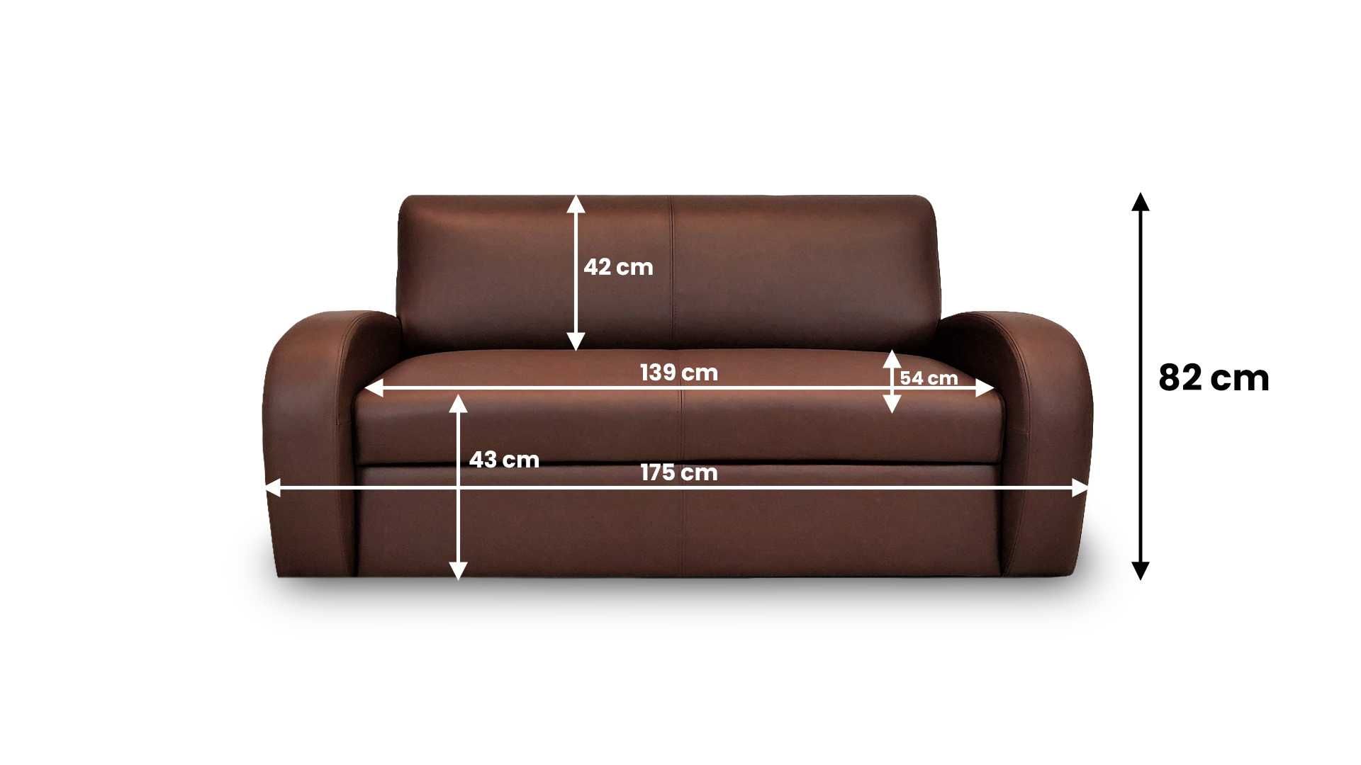 Kanapa skórzana, sofa ze skóry 175cm SKÓRA naturalna PRODUCENT