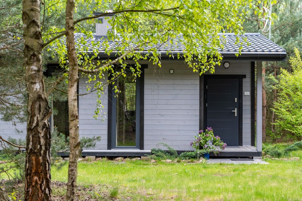 Domek domki sauna kominek nad rzeką Wkra