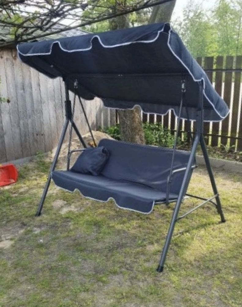 Huśtawka Ogrodowa Duża 3 Osobowa Bujana Daszek