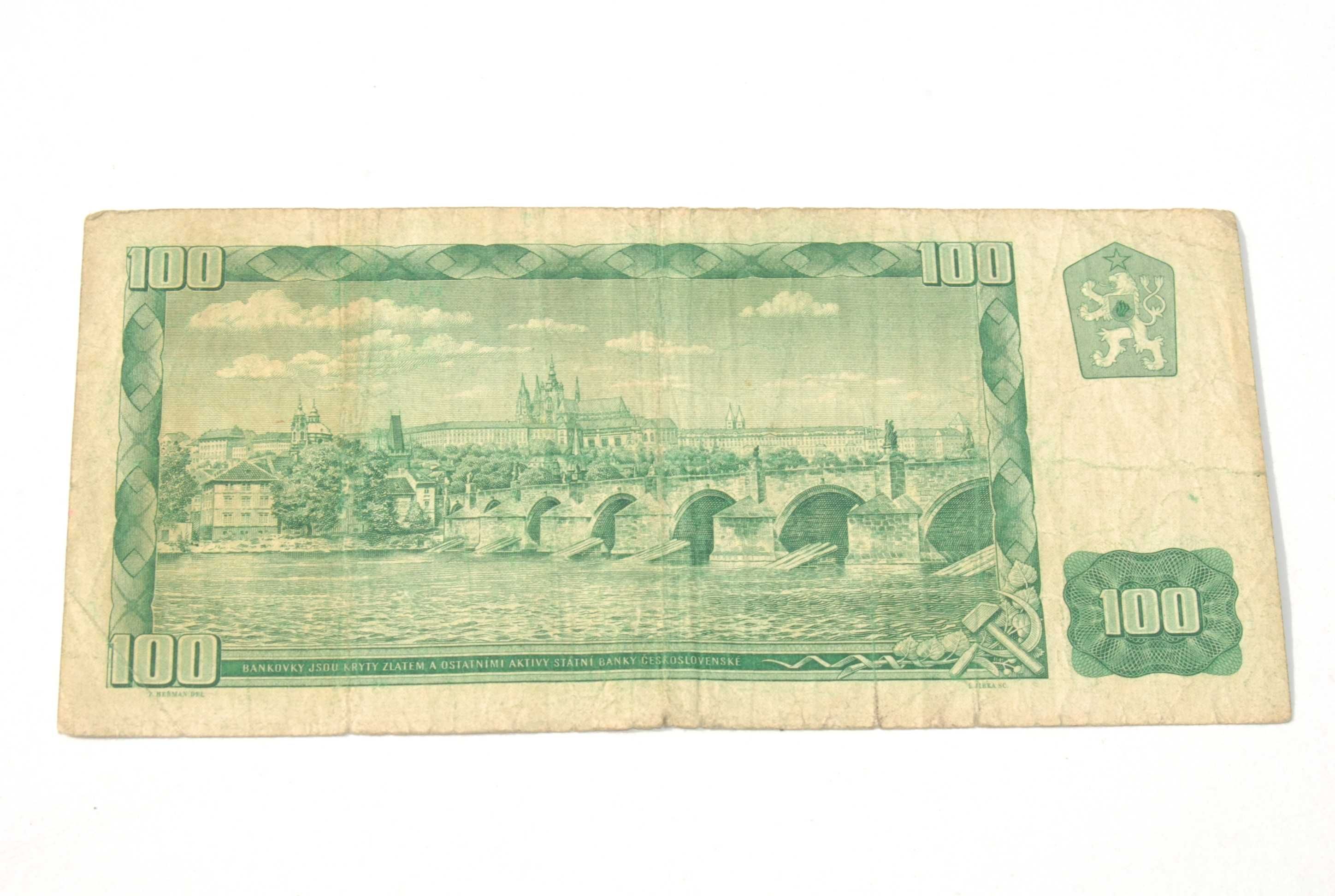 Stary banknot 100 koron Czechosłowacja 1961 antyk