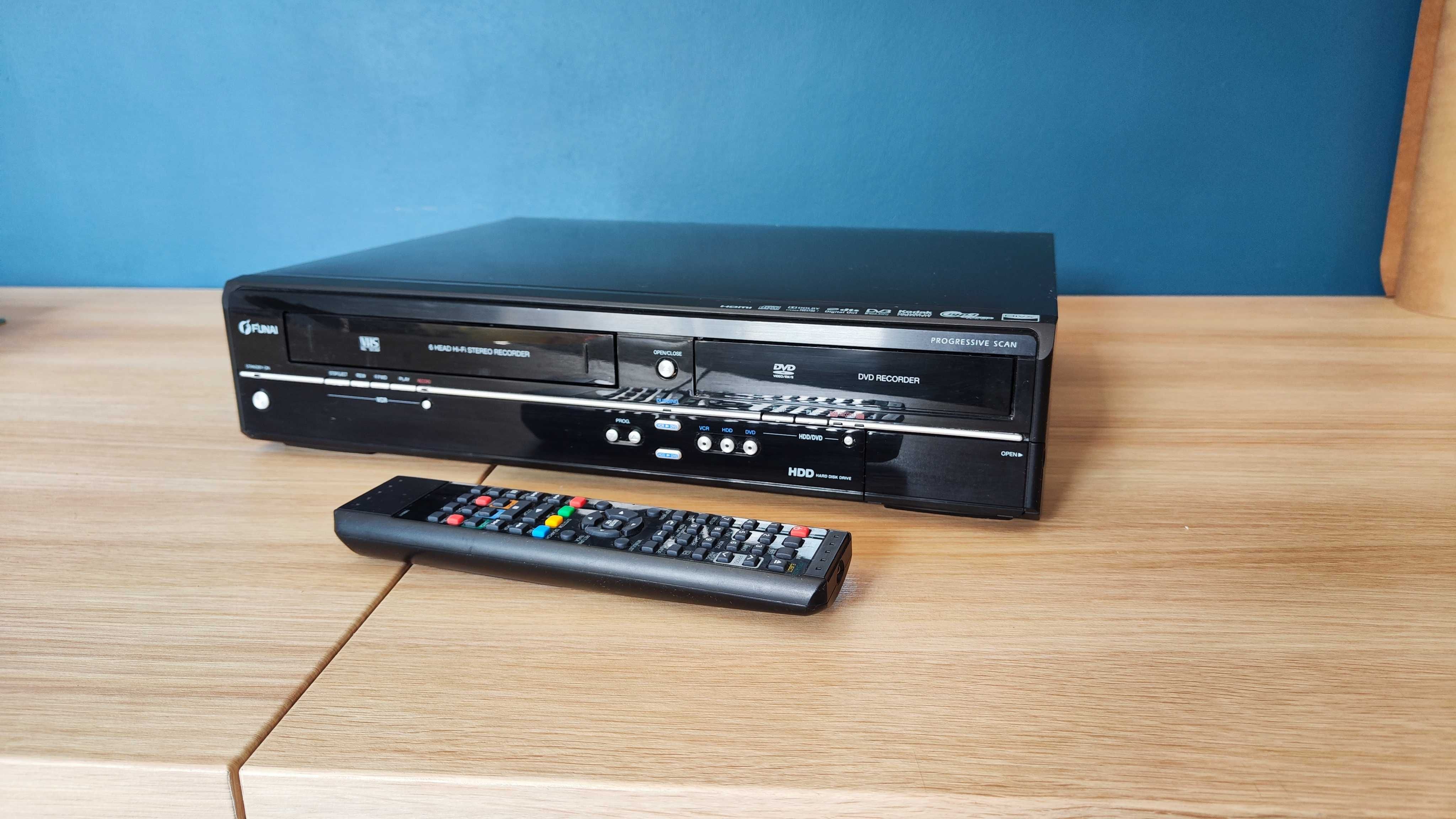 Funai TD6D-D4413DB - DVD/HDD/VHS COMBO pilot, przegrywanie VHS na DVD
