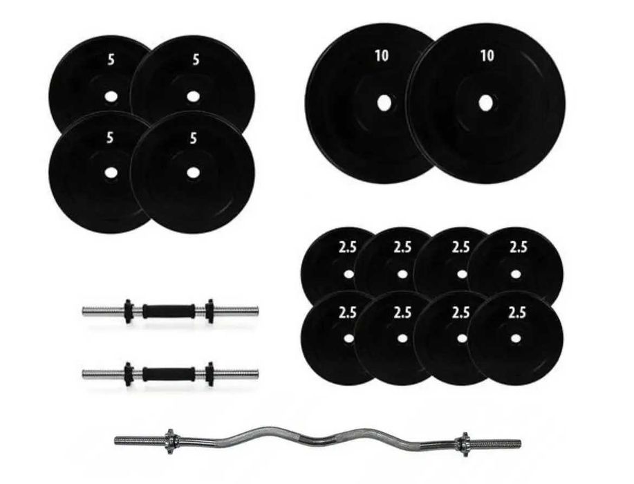 Штанга + Гантелі Набір 68 кг розбірні набірні для дому диски Грифи