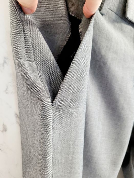 Wełniane eleganckie spodnie garniturowe premium