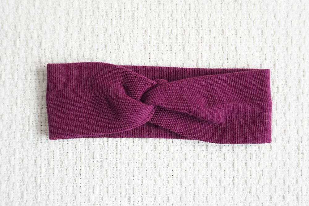 Bawełniana opaska fioletowa różowa damska dziewczęca elastyczna jesień