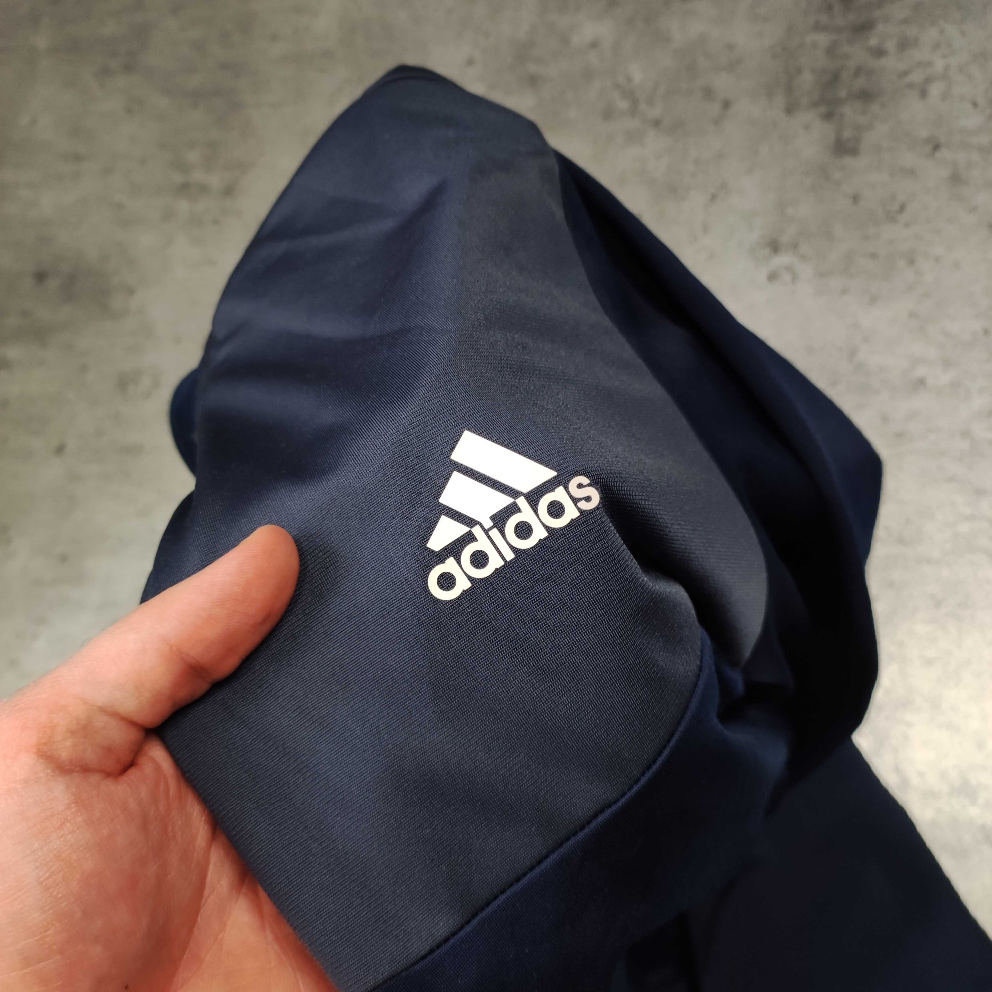 MĘSKA Bluza Granatowa DwuKolorowa Adidas Rozpinana Sportowa Stójka