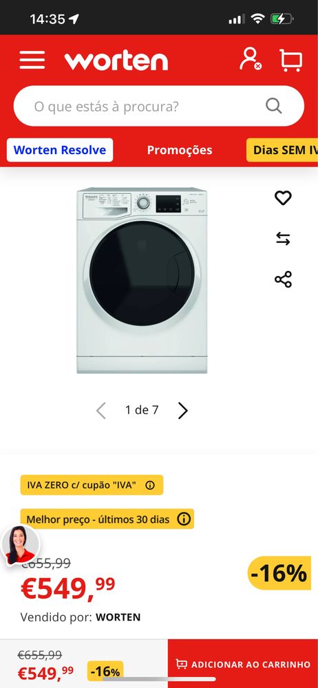 Lava e Seca Hotpoint Ariston – Usada 1 Ano