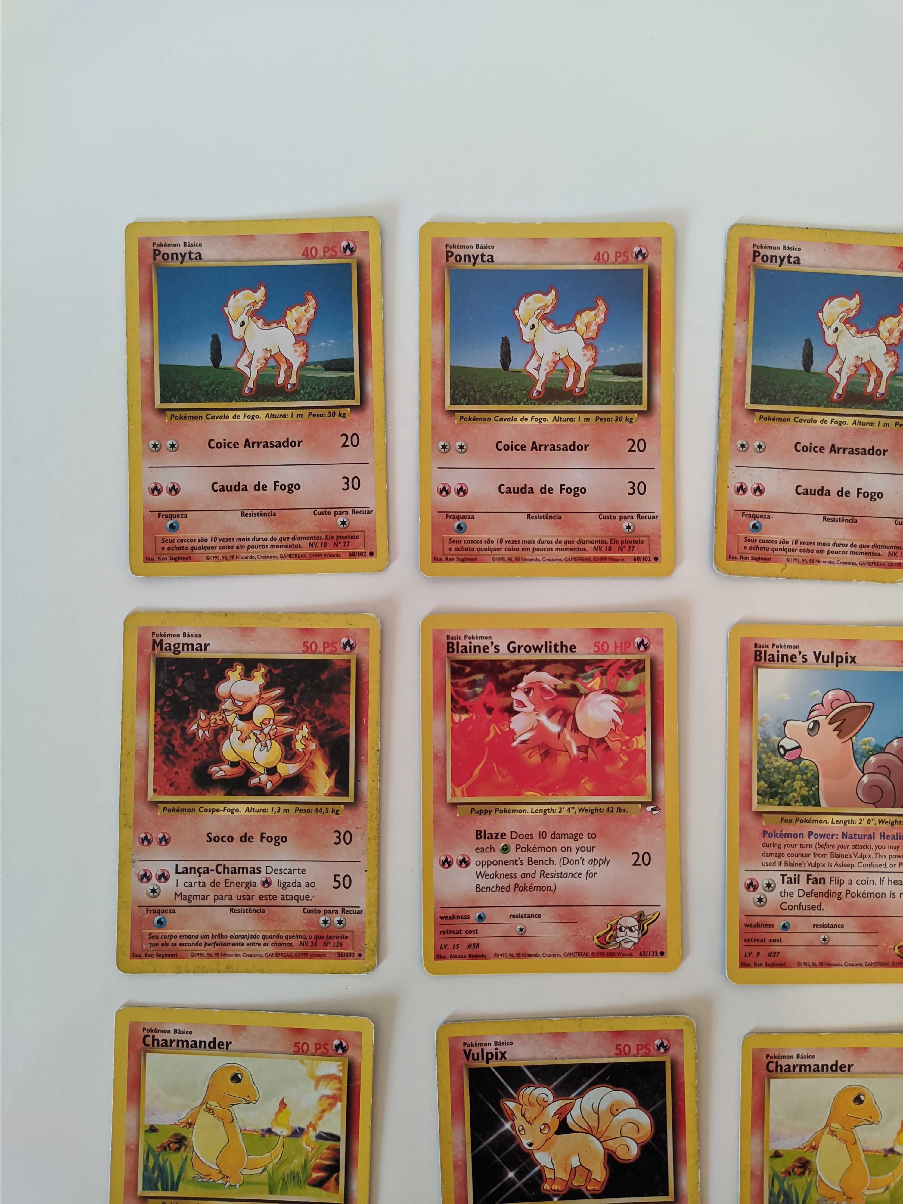 Cartas Pokémon - Tipo Fogo (12 Cartas)