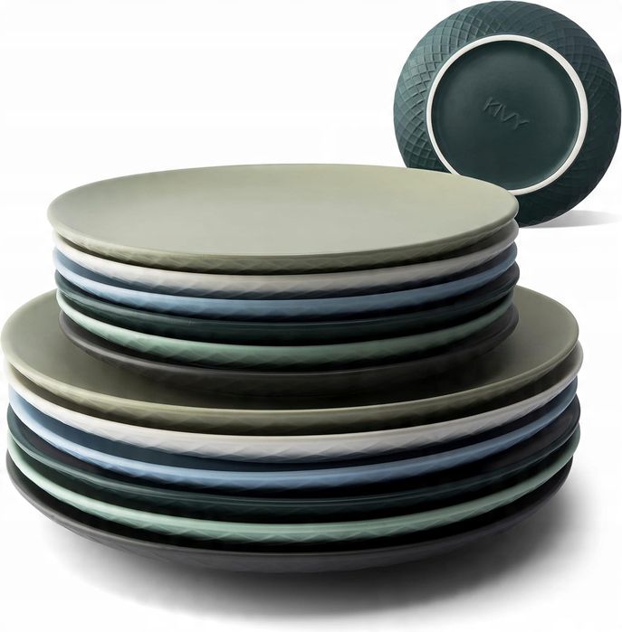 Kivy zestaw 6szt talerzy obiadowych ceramicznych różne kolory śr 27cm