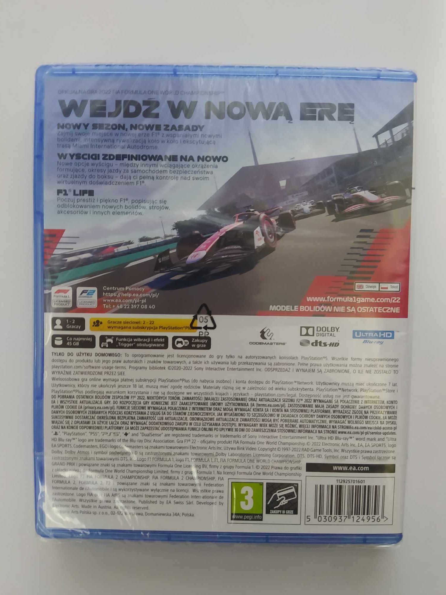 NOWA F1 22 PS5 Polskie napisy w grze