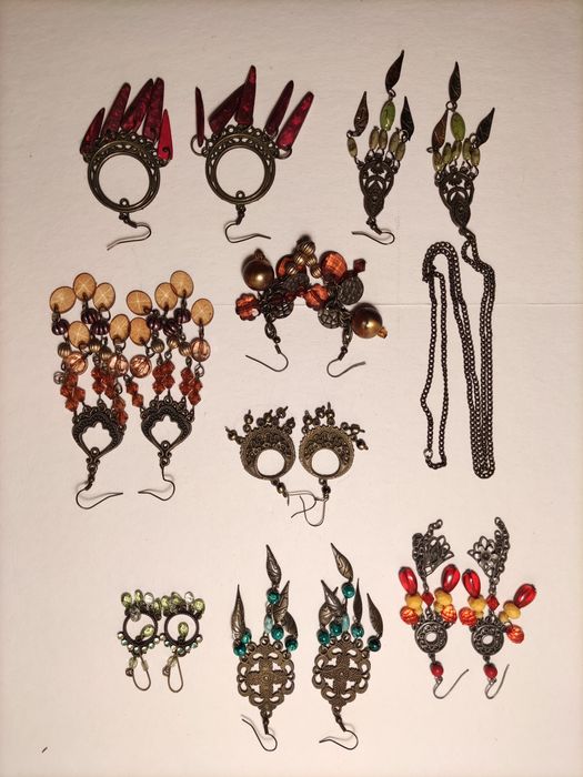 Kolczyki Boho etno wiszące długie