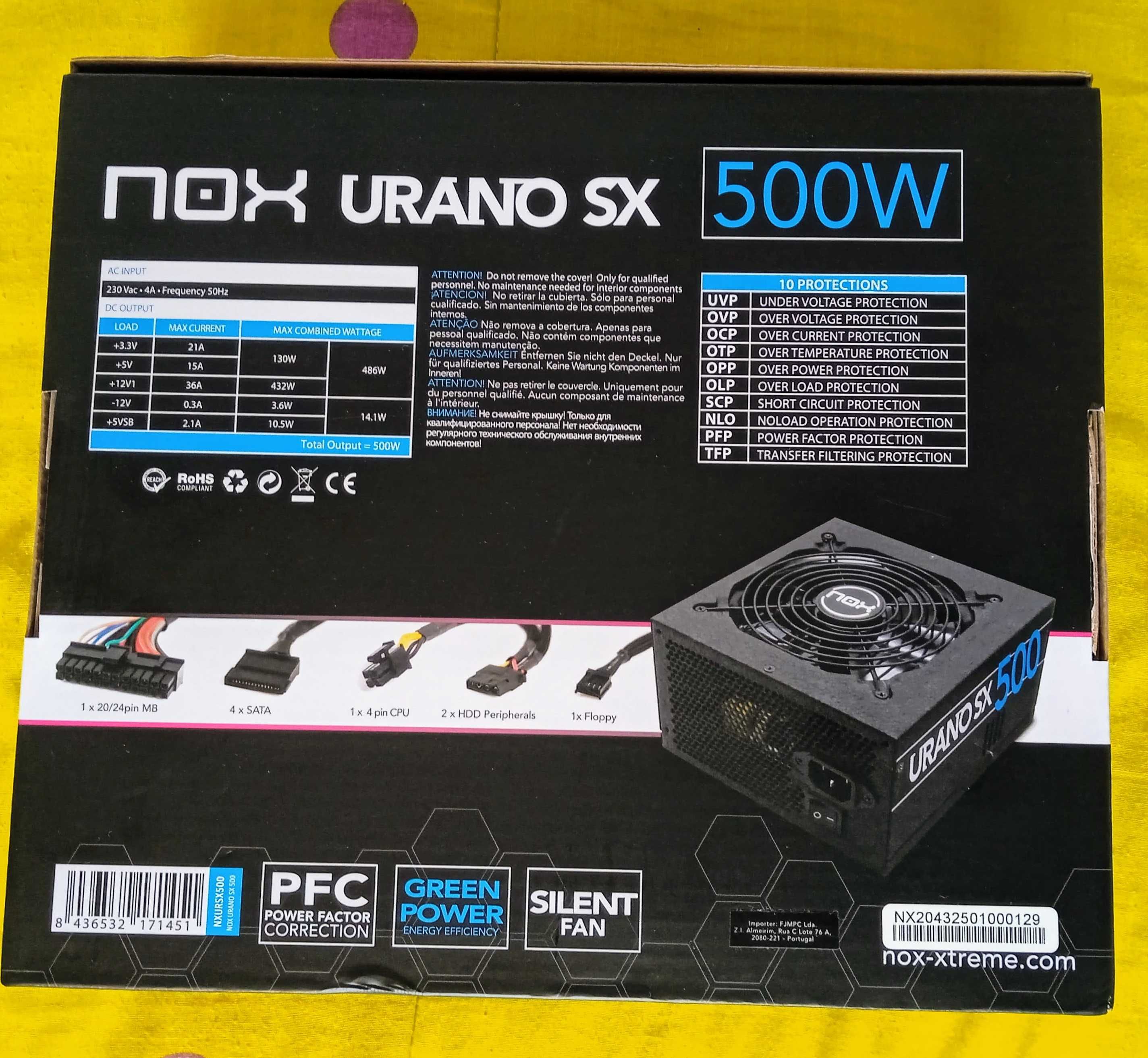 Fonte de alimentação Nox 500w-nova