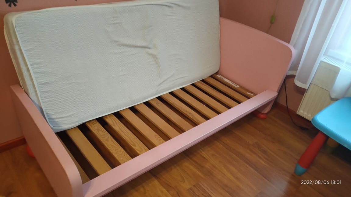Łóżko dziecięce dziewczynka różowe 160x70 Ikea solidne