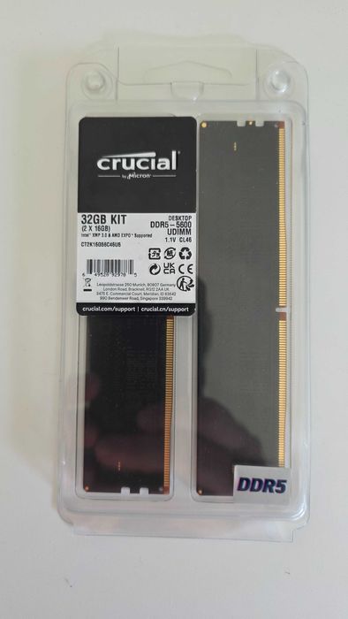 Memória RAM Crucial 32GB (2x16GB) DDR5-5600MHz