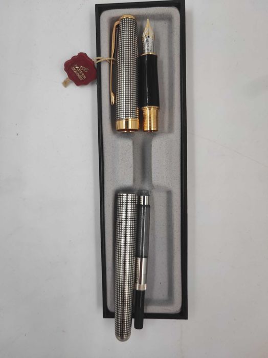 Ручка золото + срібло Parker Sonnet Cisele - перо 18к, корпус sterling