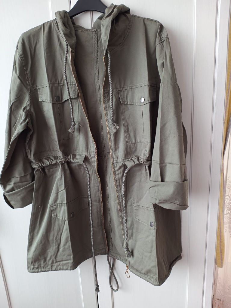 Nowa bawełniana kurteczka khaki parka S/M