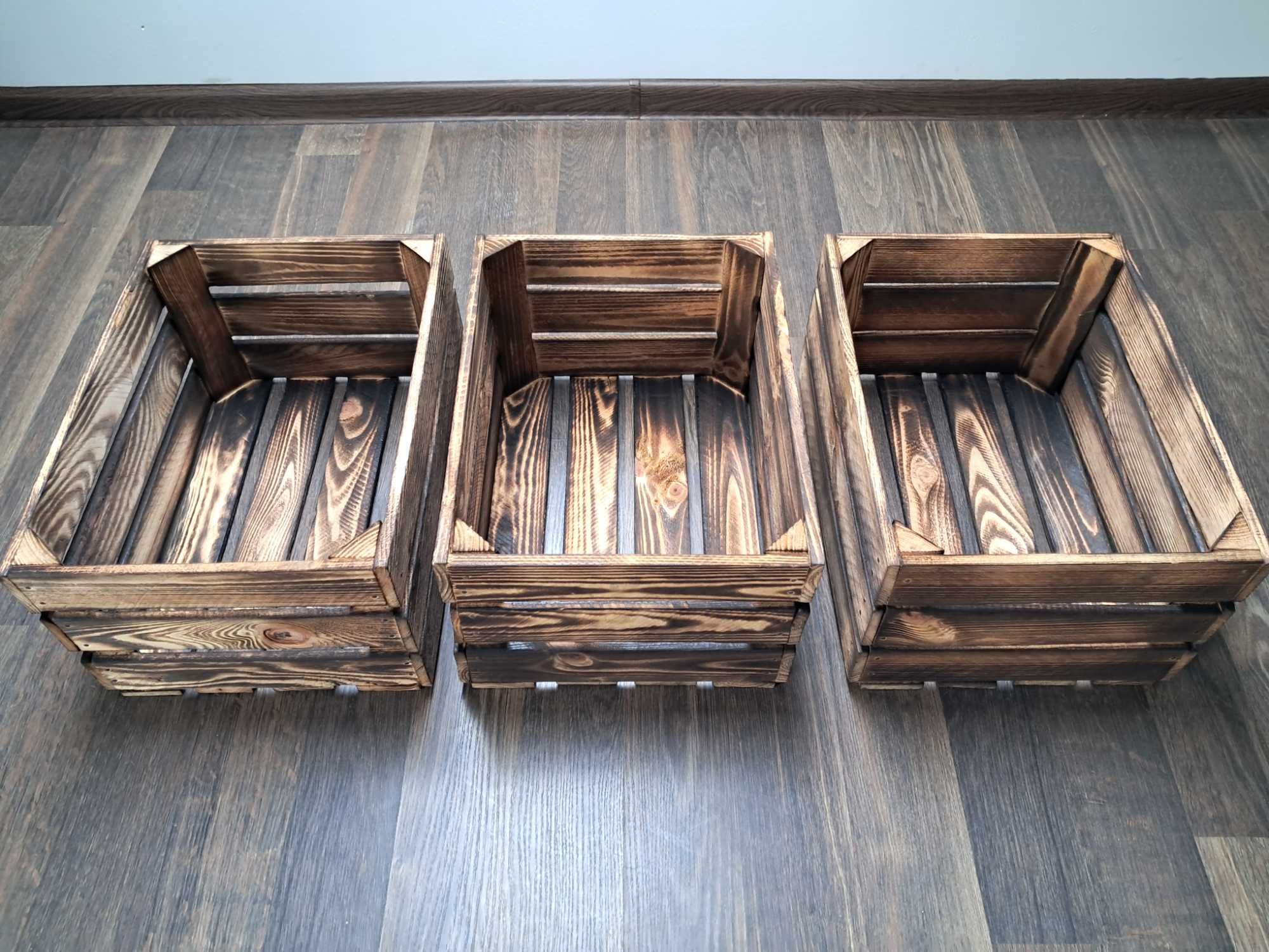 Skrzynka drewniana opalana 40x30x20 trzy sztuki nowe z przesyłką OLX
