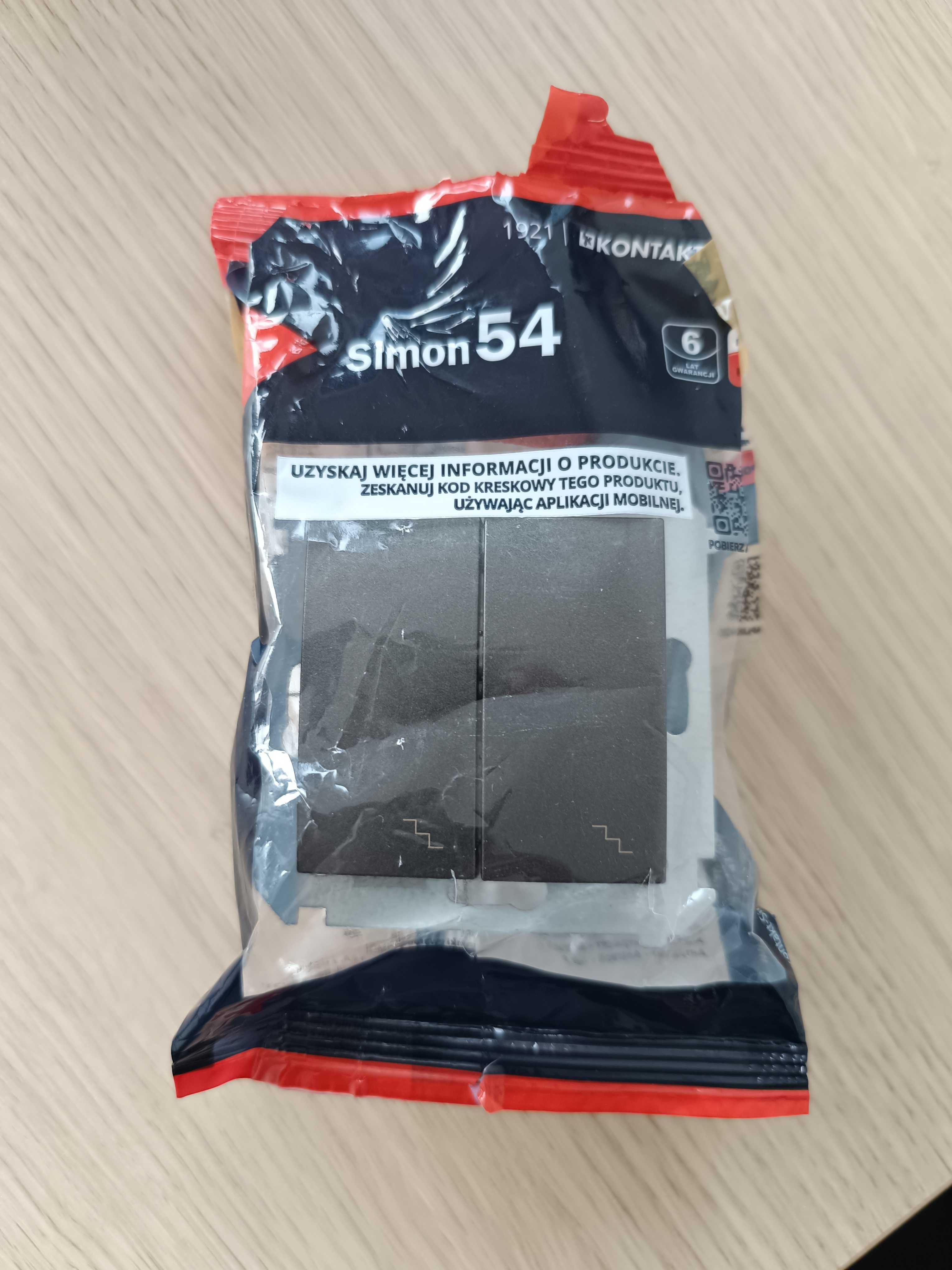 Wyłącznik schodowy podwójny Simon 54 PREMIUM antracyt