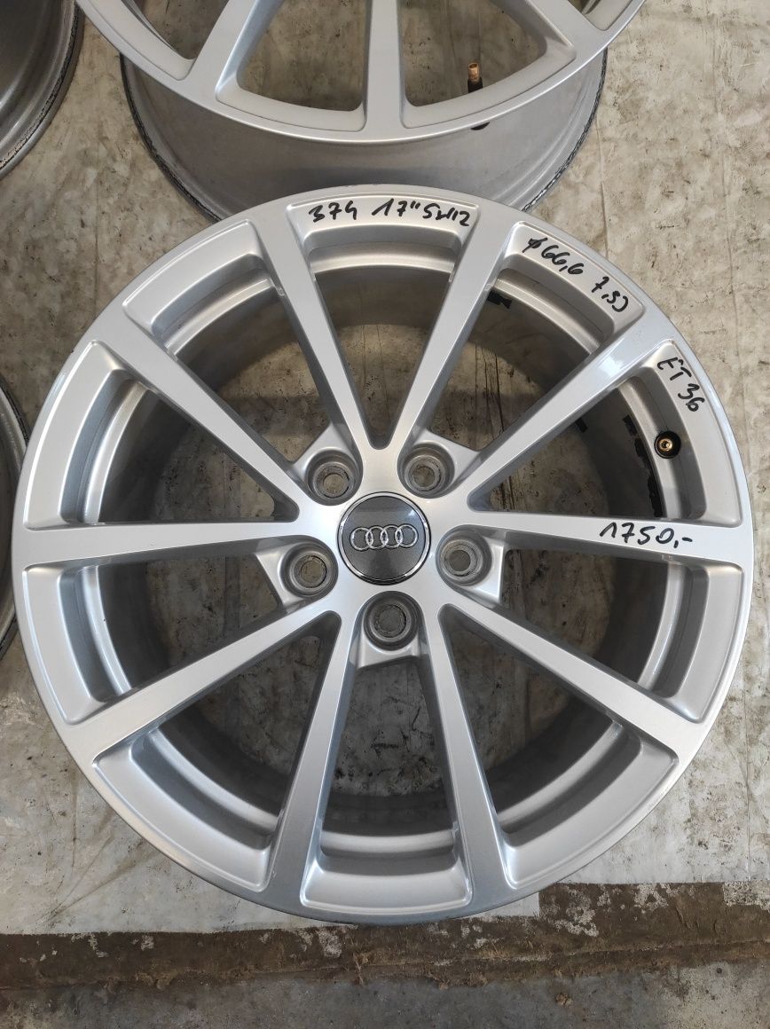 374 Felgi aluminiowe ORYGINAŁ AUDI R 17 5x112 otwór 66,6 Bardzo Ładne