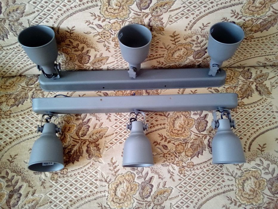 IKEA Hektar lampa sufitowa 3 reflektorowa szara