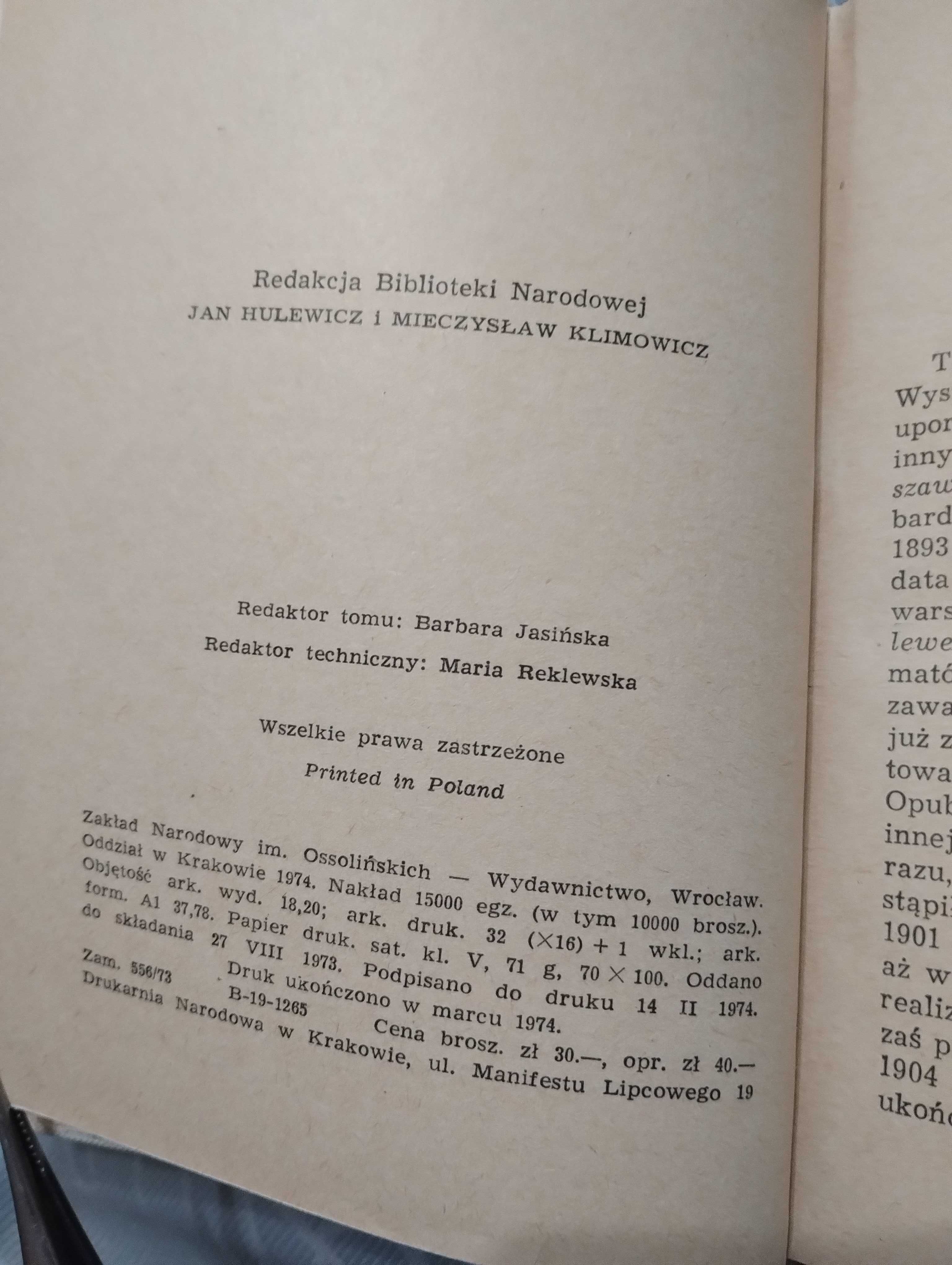 Книга Stanislaw Wyspianski "Warszawianka Lelewel Noc Listopadowa 1974