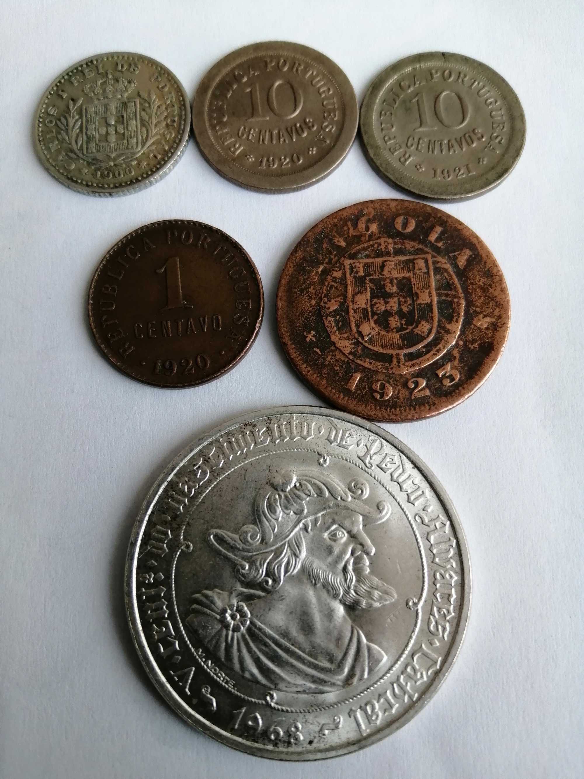 6 moedas diversas