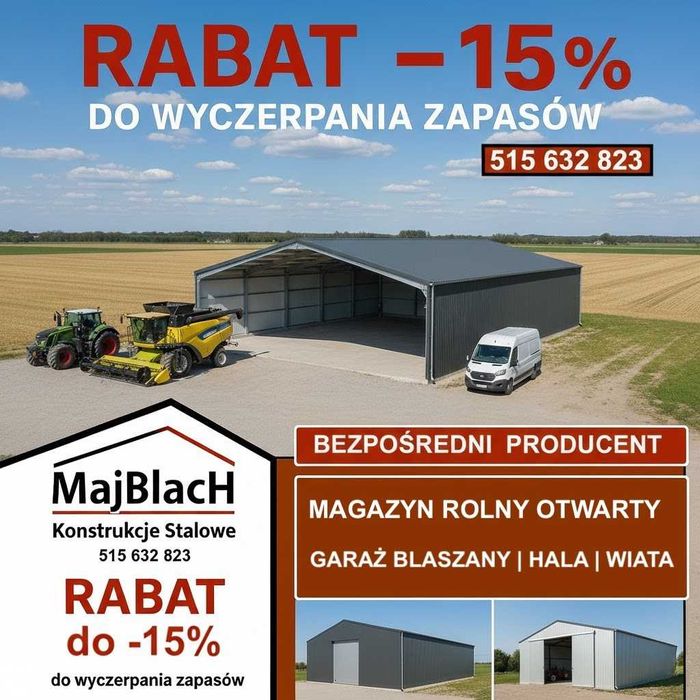 Garaż Blaszany Ocynkowany | MAGAZYN| Schowek| Blaszak| RAL– Maj-Blach