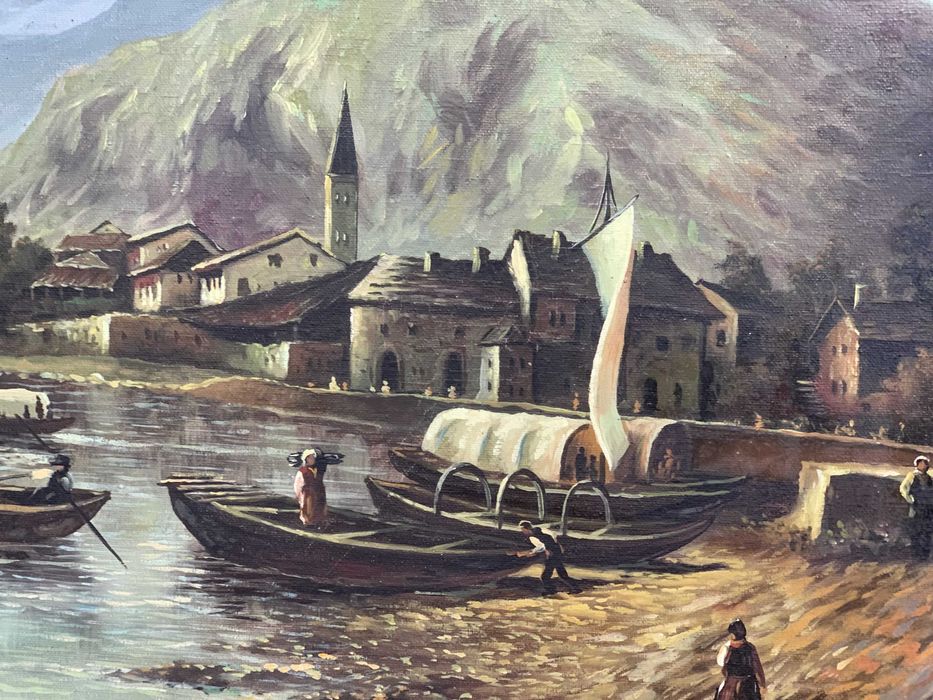 Quadro com pintura a óleo, assinada