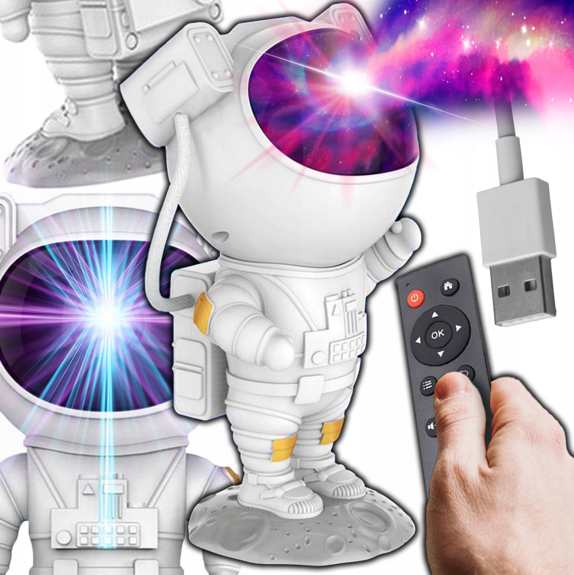 Lampka Nocna led Projektor Gwiazd Rzutnik Nieba Astronauta Dla Dzieci