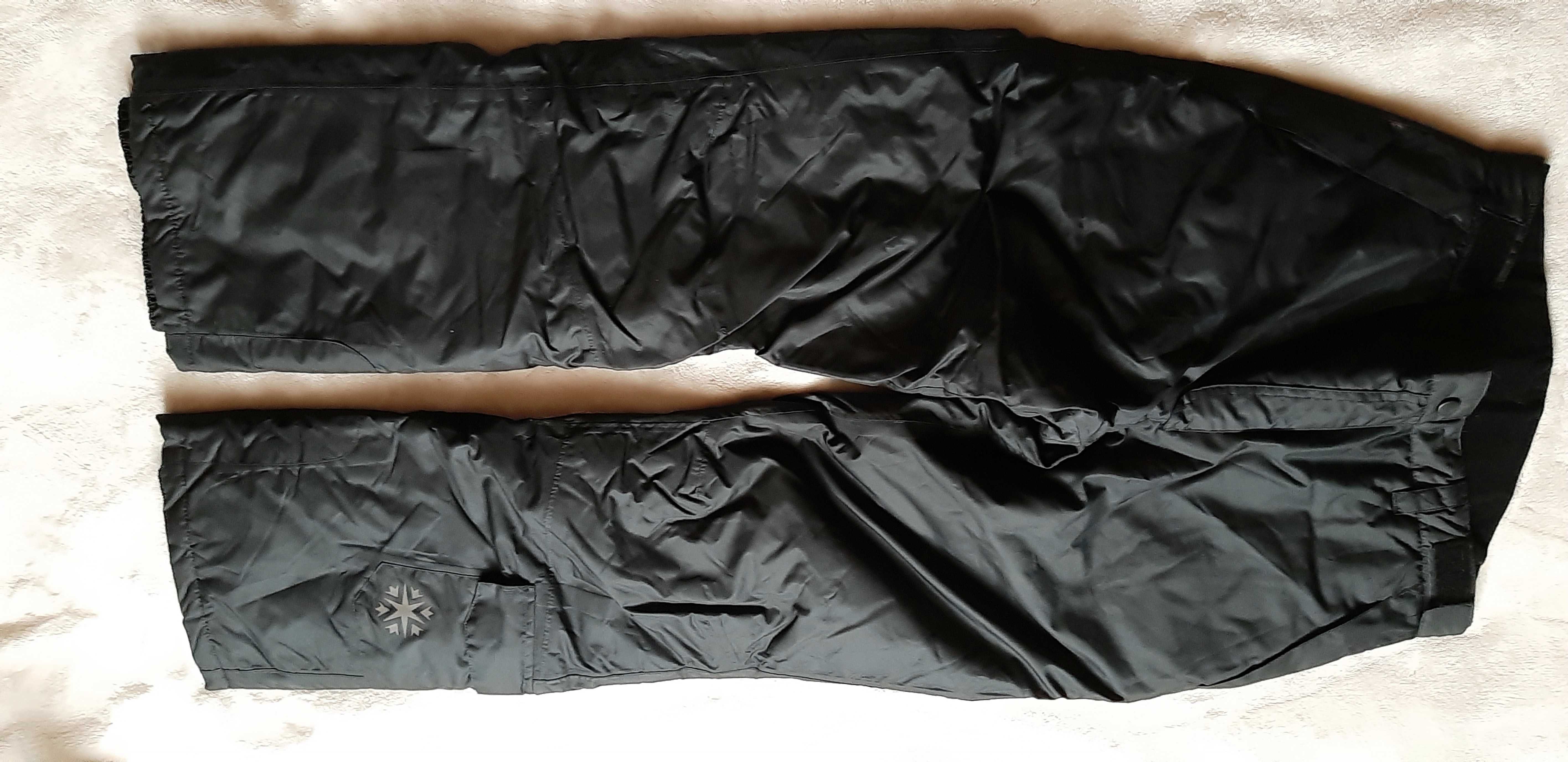 unisex spodnie narty 158/164 czarne zima góry snowboard