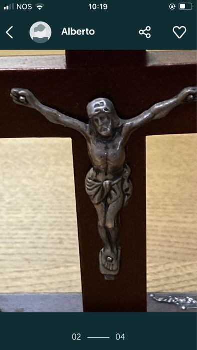 Cruxifixo com Cristo e aplicações em prata