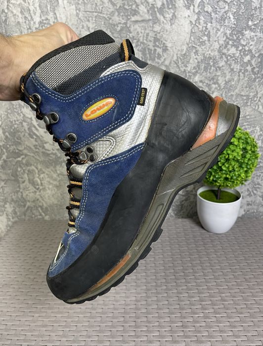 Lowa gore-tex ботинки 43-44 размер кожаные трекинговые синие
