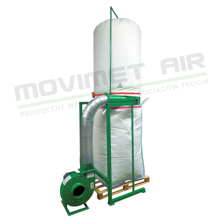 Odciąg wyciąg trocin pyłów wentylator 3 kW BIG BAG workowy dmuchawa