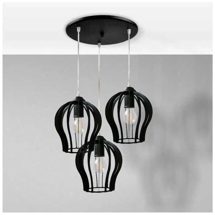 Lampa wisząca sufitowa zwis MIRA 3P metal klatka