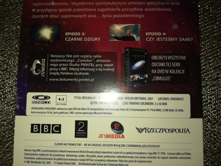 4 filmy VCD - Kosmos i Machina czasu
