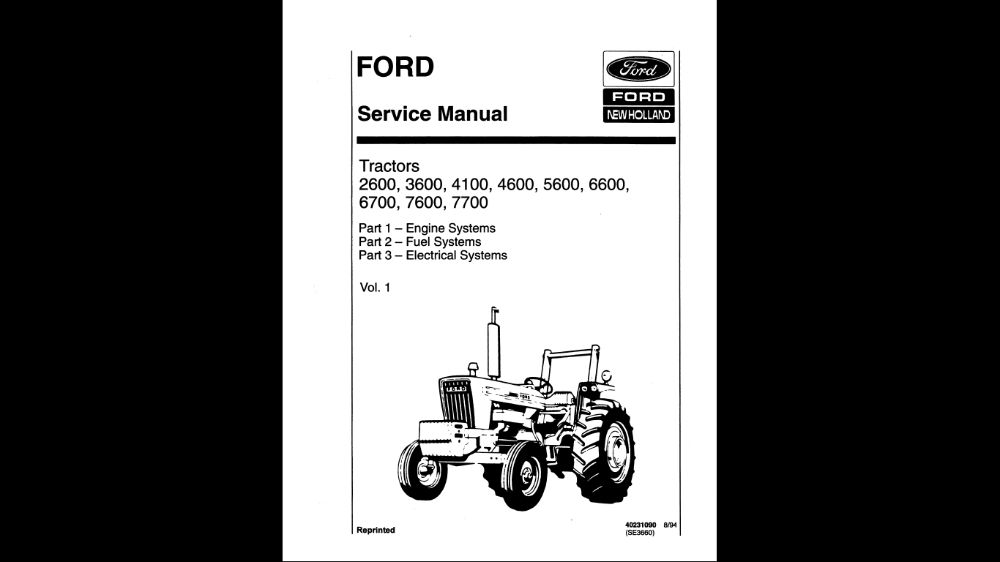 Ford 2600,3600,4100,4600,5600,6600,6700,7600,7700 instrukcja napraw!