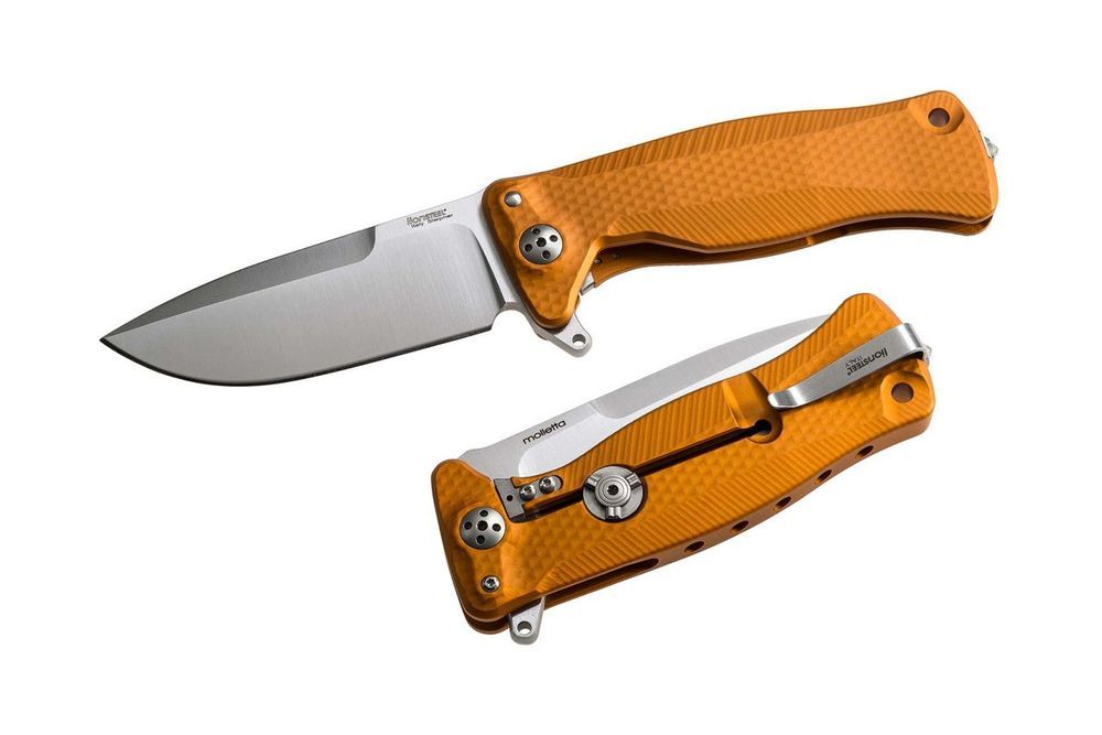 Nóż składany LionSteel SR11A Orange Aluminium, Satin Sleipner by Molle