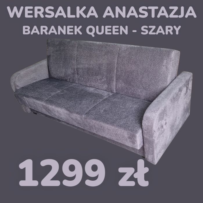 Wersalka rozkładana z bokami ANASTAZJA, różne kolory, POLSKA PRODUKCJA