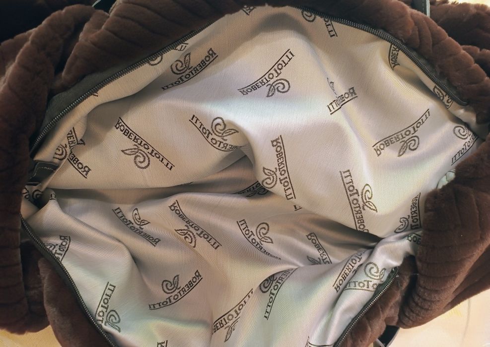 Жіноча сумка шоппер із екохутра норкі. Made in Italy..