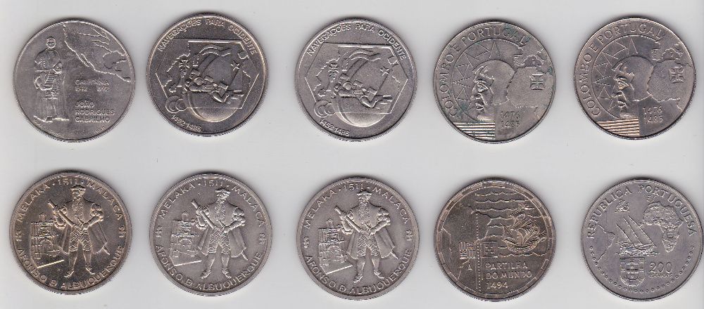 Moedas 200 escudos Comemorativas Série Descobrimentos Portugueses